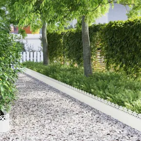 Borduri Gazon Metalice Alb 20 piese | Delimitare Grădină