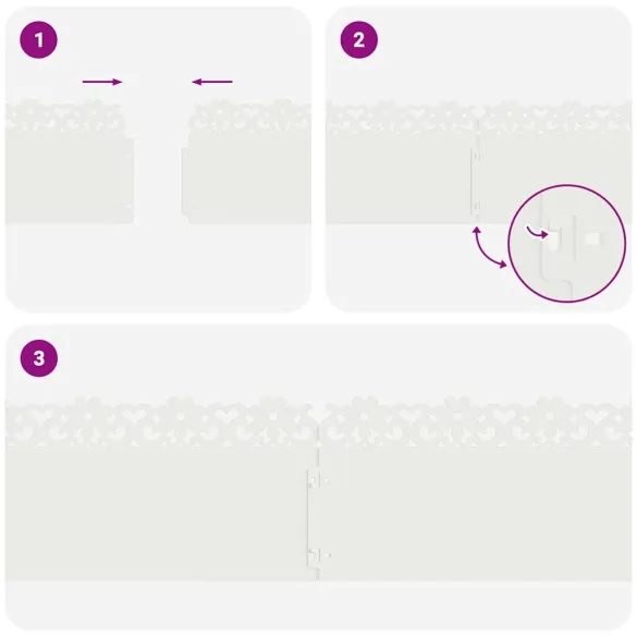 Borduri Gazon Metalice Alb 20 piese | Delimitare Grădină