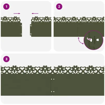 Borduri Gazon Metalice 30 pcs - Verde Măsliniu | Livrare Gratuită