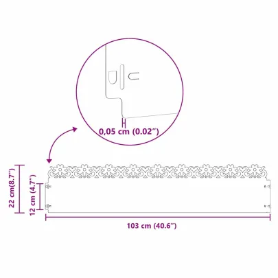 Borduri Gazon Metalice 30 piese Argintiu 103x22 cm