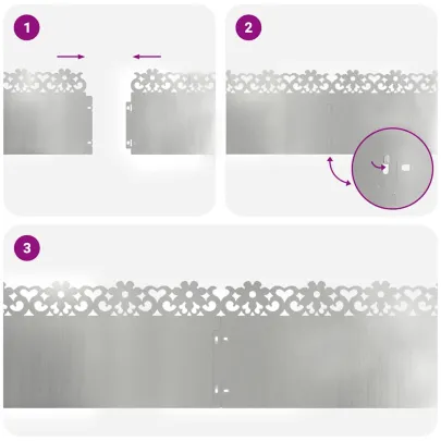 Borduri Gazon Metalice Argintii 20 pcs | Delimitare Gradina