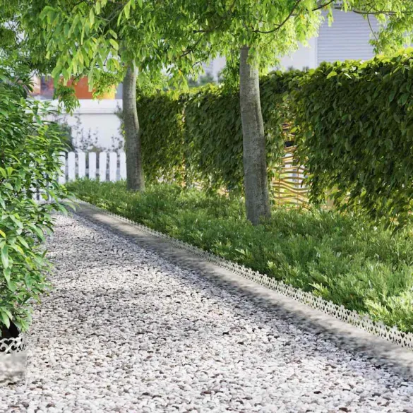 Borduri Gazon Metalice Argintii 30 piese | Delimitare Gradina