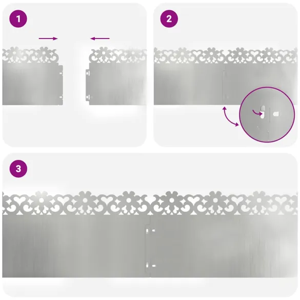 Borduri Gazon Metalice Argintii 30 piese | Delimitare Gradina