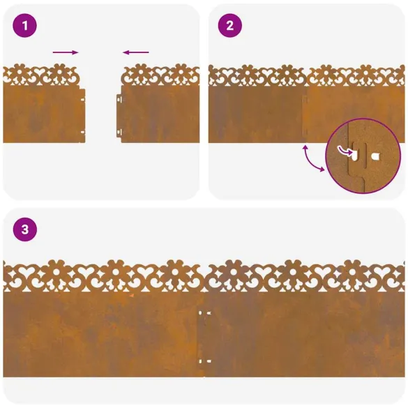 Borduri Metalice Gazon 10 pcs | Delimitare Gradina