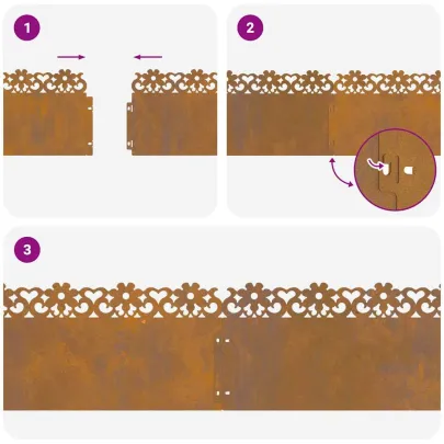 Borduri Gazon Metalice Rustice 30 piese | Livrare Gratuita