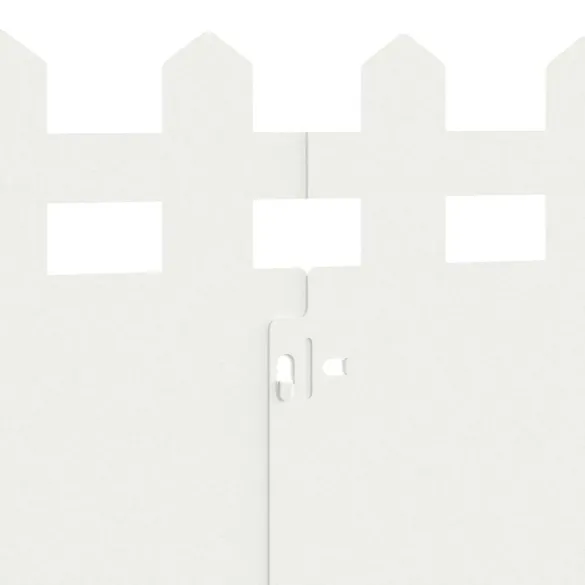 Borduri Gazon Metalice Alb - 10 piese 103x22cm