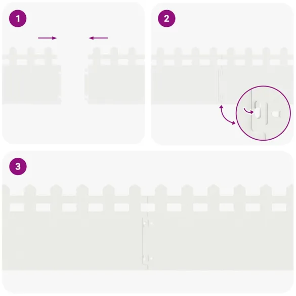 Borduri Gazon Metalice Alb 20 piese | Livrare Gratuită