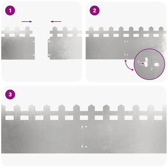 Borduri Gazon Metalice Argintii 30 piese | Delimitare Gradina