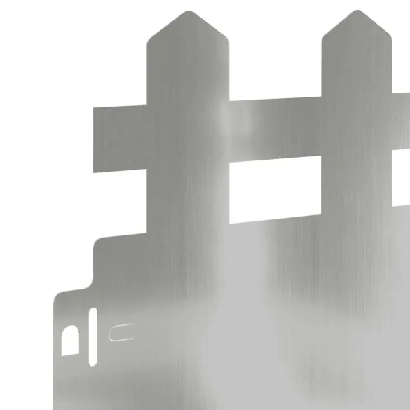 Borduri Gazon Metalice Argintii 20 pcs | Delimitare Grădină