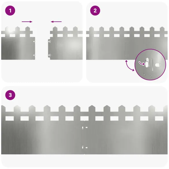 Borduri Gazon Metalice Argintii 20 pcs | Delimitare Grădină