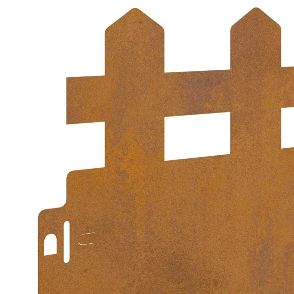 Borduri Metalice Gazon Ruginit | 10 Bucăți 103x22cm