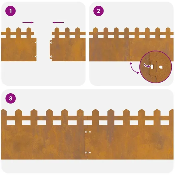 Borduri Metalice pentru Gazon Rustice - 30 piese