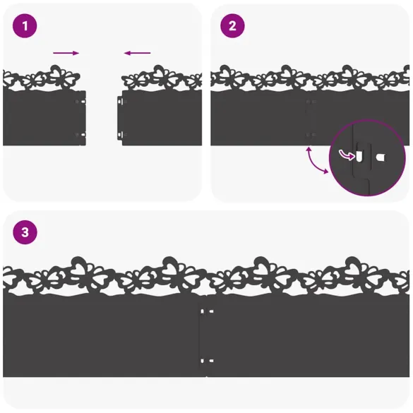 Borduri Gazon Metalice 30 pcs Negru | Delimitare Grădină