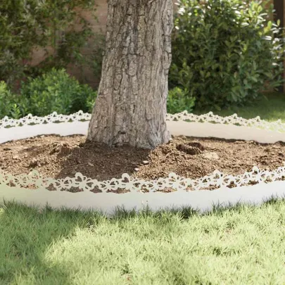 Borduri Gazon Metalice Alb - 20 piese | Livrare Gratuită