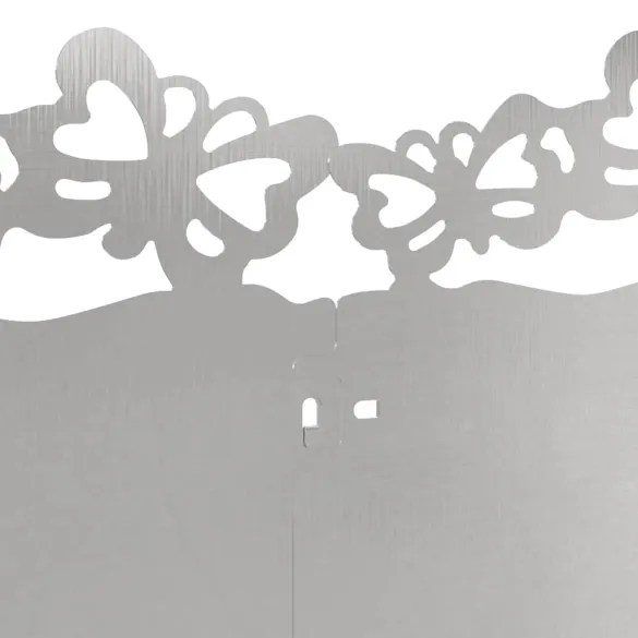 Borduri Gazon Metalice Argintii 103cm - Set 10 Bucăți