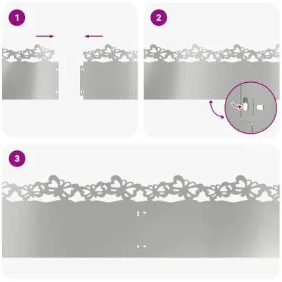 Borduri Gazon Metalice Argintii 10 Buc | Delimitare Grădină
