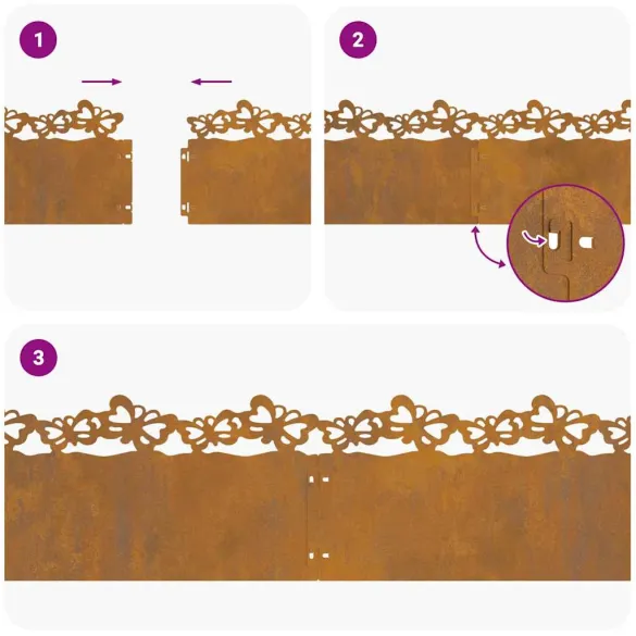 Borduri Metalice Gazon 10 pcs | Delimitare Grădină