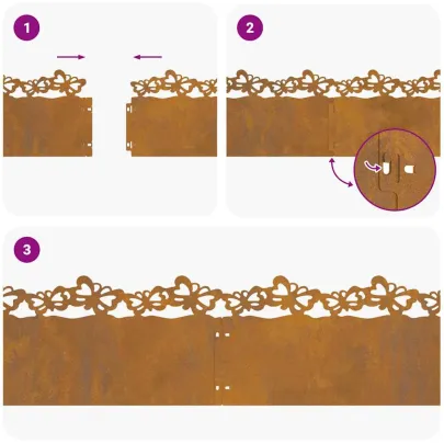 Borduri Metalice Gazon 10 pcs | Delimitare Grădină