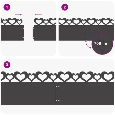 Borduri Gazon Metalice 30 pcs Negru | Delimitare Grădină