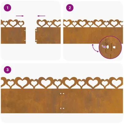 Borduri Metalice Gazon 30 piese Rustic | Livrare Gratuita