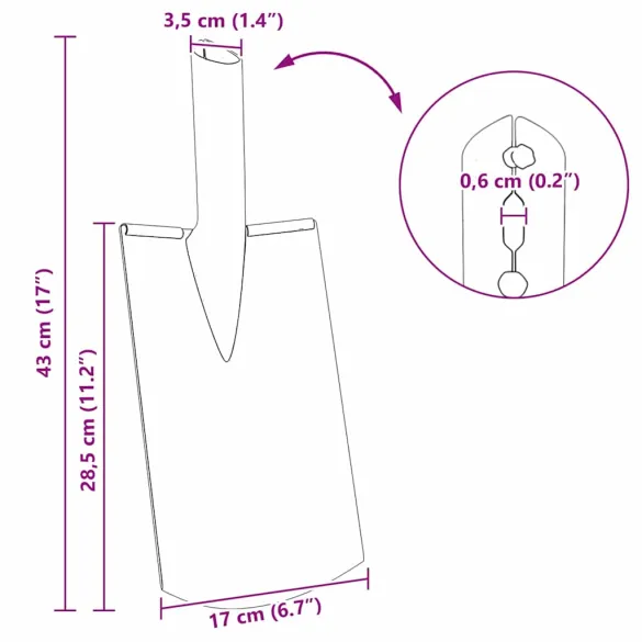 Set 4 Căpi Lopată Argintiu | Rezistent Grădinărit