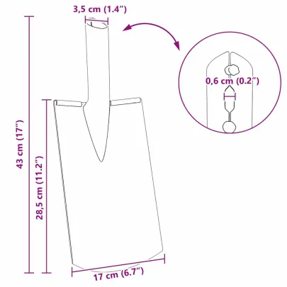 Set 4 Căpi Lopată Argintiu | Rezistent Grădinărit