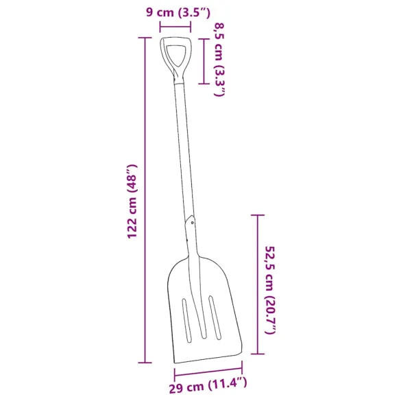 Lopată Aluminiu Argintiu 29x122 cm | Livrare Gratuită