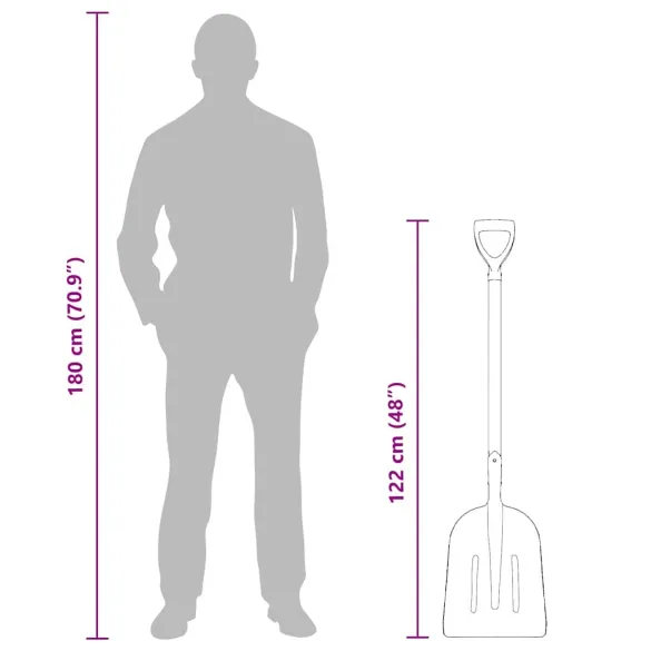 Lopată Aluminiu Argintiu 29x122 cm | Livrare Gratuită