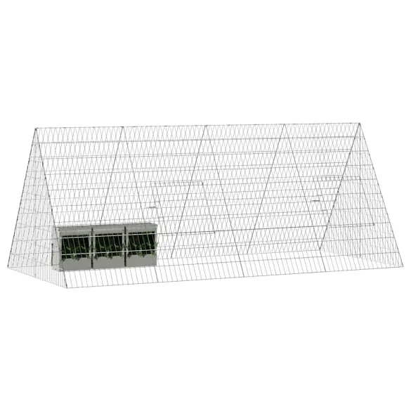 Cușcă Iepuri Exterior Argintiu 215x100x85 cm | Oțel Galvanizat
