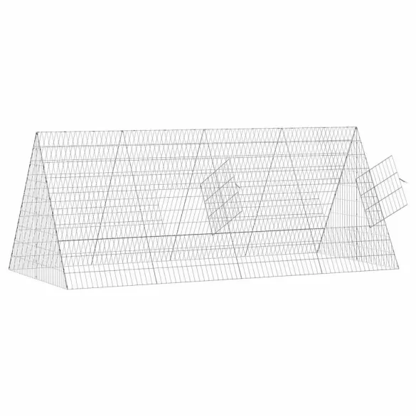 Cușcă Iepuri Exterior Argintiu 215x100x85 cm | Oțel Galvanizat