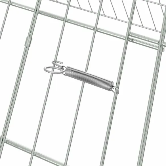 Cușcă Iepuri Exterior Argintiu 215x100x85 cm | Oțel Galvanizat