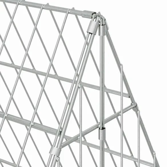 Cușcă Iepuri Exterior Argintiu 215x100x85 cm | Oțel Galvanizat
