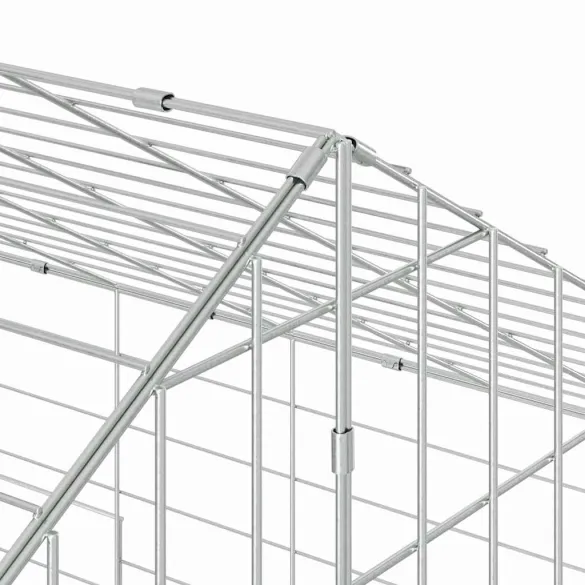 Cușcă Iepuri Exterior Argintiu | Oțel Galvanizat
