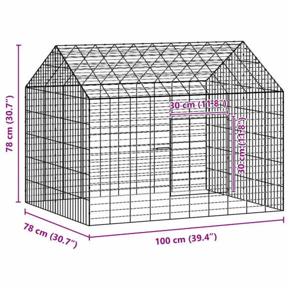 Cușcă Iepuri Exterior Argintiu | Oțel Galvanizat