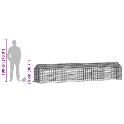 Cușcă Iepuri Argintiu Exterior 400x78x78 cm | Gratis