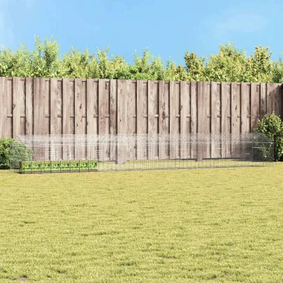 Cușcă Iepuri Argintiu Exterior | Oțel Galvanizat 400x78x78 cm