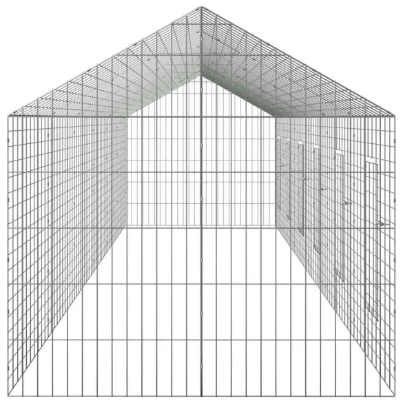 Cușcă Iepuri Argintiu Exterior | Oțel Galvanizat 400x78x78 cm