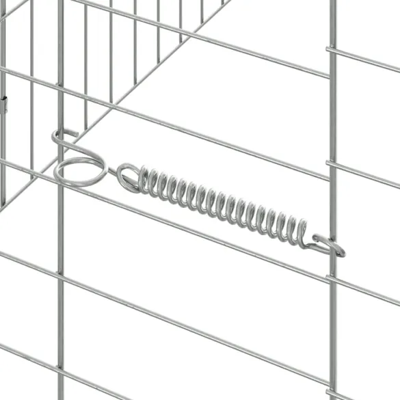 Cușcă Iepuri Argintiu Exterior | Oțel Galvanizat 400x78x78 cm