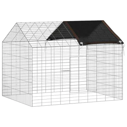 Cușcă Iepuri Exterior Argintiu 400x78x78 cm - Oțel Galvanizat