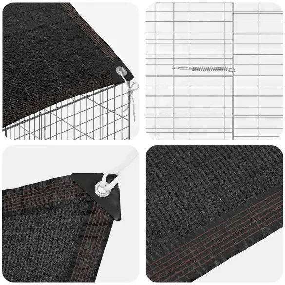 Cușcă Iepuri Exterior Argintiu 400x78x78 cm - Oțel Galvanizat