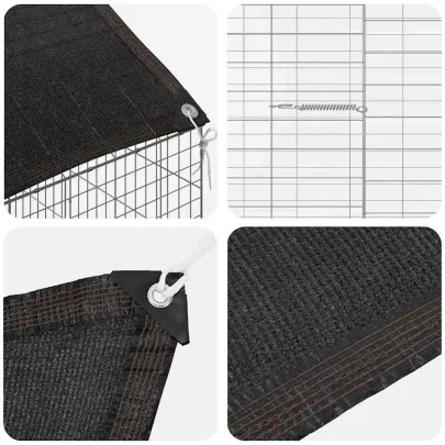 Cușcă Iepuri Exterior Argintiu 400x78x78 cm - Oțel Galvanizat