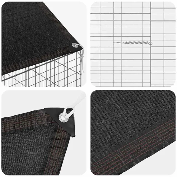 Cușcă Iepuri Argintiu Exterior 400x78x78 cm