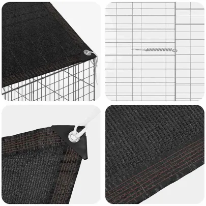 Cușcă Iepuri Argintiu Exterior 400x78x78 cm