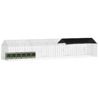 Cușcă Iepuri Argintiu 400x78x78cm - Oțel Galvanizat