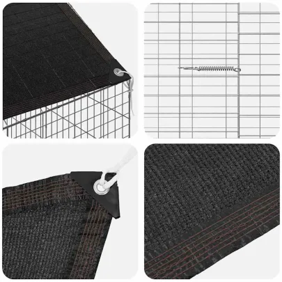 Cușcă Iepuri Argintiu 400x78x78cm - Oțel Galvanizat