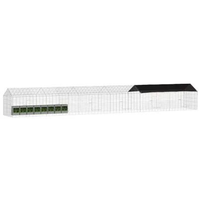 Cușcă Iepuri Exterior Argintiu | Oțel Galvanizat