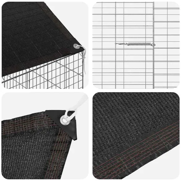 Cușcă Iepuri Exterior Argintiu | Oțel Galvanizat