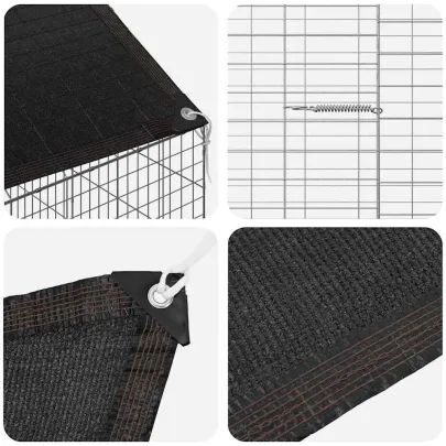 Cușcă Iepuri Exterior Argintiu | Oțel Galvanizat