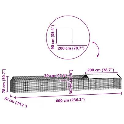 Cușcă Iepuri Exterior Argintiu | Oțel Galvanizat