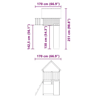 Set Joc Exterior Lemn Douglas cu Tobogan | Livrare Gratis